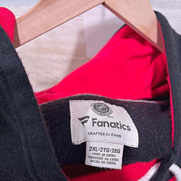 CAROLINA HURRICANES Lace Up Ice Hockey Hoodie Sweatshirt Red Black NHL Mens XXL - Picture 7 of 8